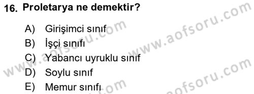 Dünya Ekonomisi Dersi 2016 - 2017 Yılı 3 Ders Sınav Soruları 16. Soru