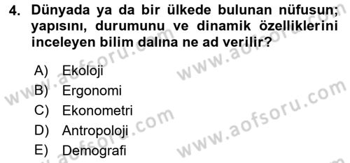 Dünya Ekonomisi Dersi 2016 - 2017 Yılı 3 Ders Sınav Soruları 4. Soru