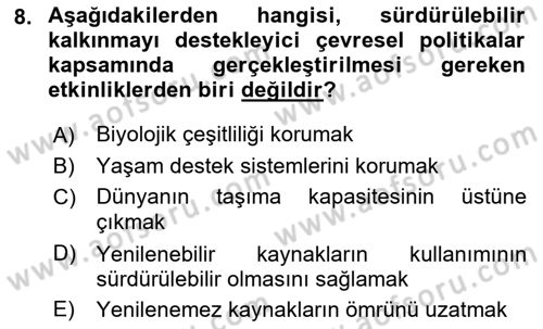 Dünya Ekonomisi Dersi 2016 - 2017 Yılı 3 Ders Sınav Soruları 8. Soru