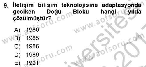 Dünya Ekonomisi Dersi 2016 - 2017 Yılı 3 Ders Sınav Soruları 9. Soru