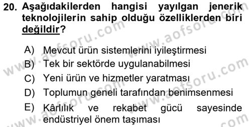 Dünya Ekonomisi Dersi Ara Sınavı Deneme Sınav Soruları 20. Soru