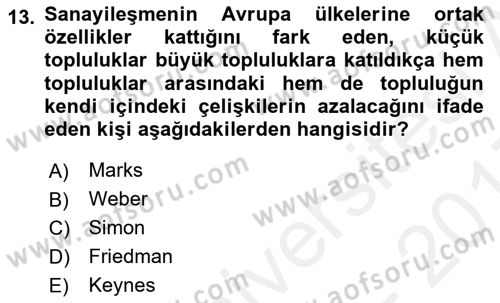 Dünya Ekonomisi Dersi 2016 - 2017 Yılı (Final) Dönem Sonu Sınav Soruları 13. Soru