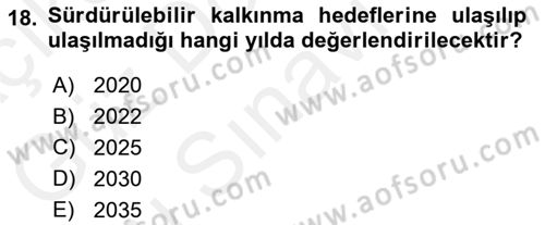 Dünya Ekonomisi Dersi 2016 - 2017 Yılı (Final) Dönem Sonu Sınav Soruları 18. Soru
