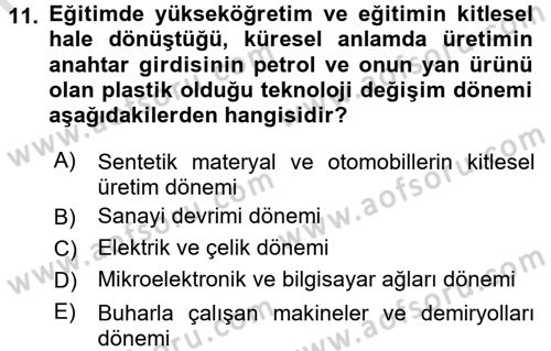Dünya Ekonomisi Dersi 2017 - 2018 Yılı (Vize) Ara Sınav Soruları 11. Soru