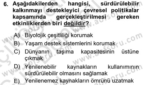 Dünya Ekonomisi Dersi 2017 - 2018 Yılı (Vize) Ara Sınav Soruları 6. Soru
