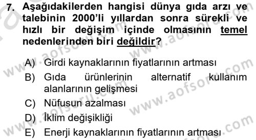 Dünya Ekonomisi Dersi 2017 - 2018 Yılı (Vize) Ara Sınav Soruları 7. Soru