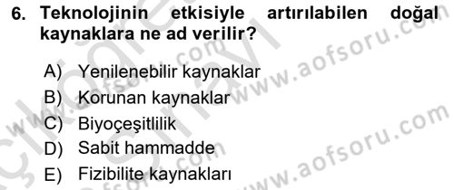 Dünya Ekonomisi Dersi 2018 - 2019 Yılı 3 Ders Sınav Soruları 6. Soru