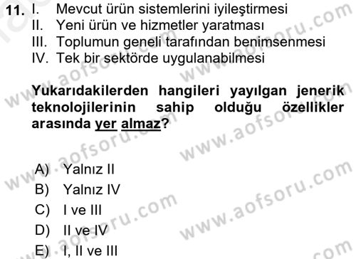 Dünya Ekonomisi Dersi 2018 - 2019 Yılı (Vize) Ara Sınav Soruları 11. Soru