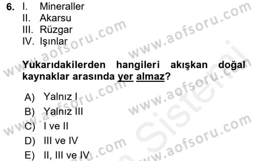 Dünya Ekonomisi Dersi Ara Sınavı Deneme Sınav Soruları 6. Soru