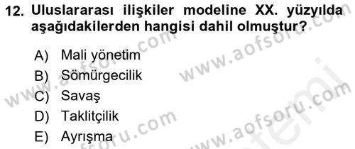 Dünya Ekonomisi Dersi 2018 - 2019 Yılı (Final) Dönem Sonu Sınav Soruları 12. Soru
