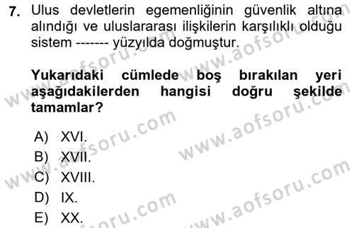 Dünya Ekonomisi Dersi 2018 - 2019 Yılı (Final) Dönem Sonu Sınav Soruları 7. Soru
