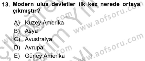 Dünya Ekonomisi Dersi 2018 - 2019 Yılı Yaz Okulu Sınav Soruları 13. Soru