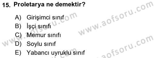 Dünya Ekonomisi Dersi 2018 - 2019 Yılı Yaz Okulu Sınav Soruları 15. Soru