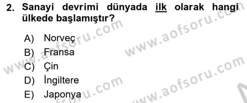 Dünya Ekonomisi Dersi 2018 - 2019 Yılı Yaz Okulu Sınav Soruları 2. Soru