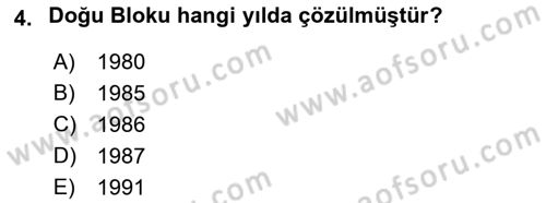 Dünya Ekonomisi Dersi 2018 - 2019 Yılı Yaz Okulu Sınav Soruları 4. Soru