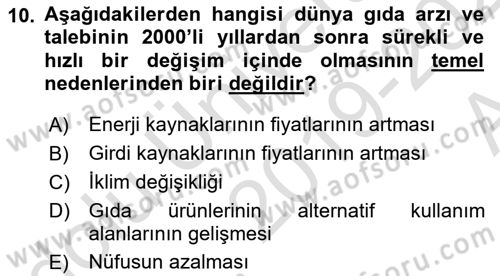 Dünya Ekonomisi Dersi 2019 - 2020 Yılı (Vize) Ara Sınav Soruları 10. Soru