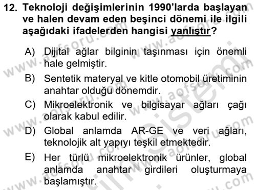 Dünya Ekonomisi Dersi 2019 - 2020 Yılı (Vize) Ara Sınav Soruları 12. Soru