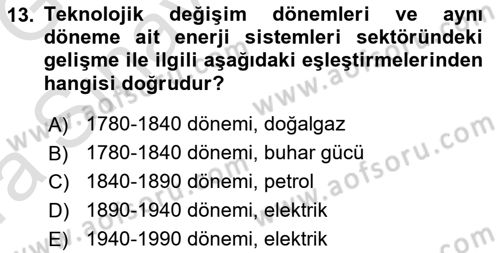 Dünya Ekonomisi Dersi 2019 - 2020 Yılı (Vize) Ara Sınav Soruları 13. Soru