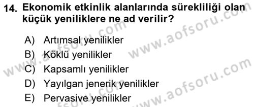 Dünya Ekonomisi Dersi 2019 - 2020 Yılı (Vize) Ara Sınav Soruları 14. Soru