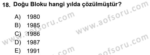 Dünya Ekonomisi Dersi 2019 - 2020 Yılı (Vize) Ara Sınav Soruları 18. Soru