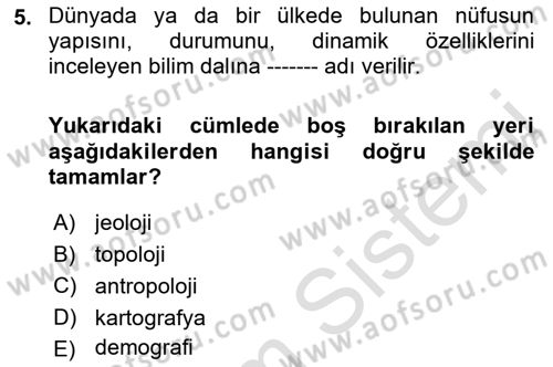 Dünya Ekonomisi Dersi 2019 - 2020 Yılı (Vize) Ara Sınav Soruları 5. Soru