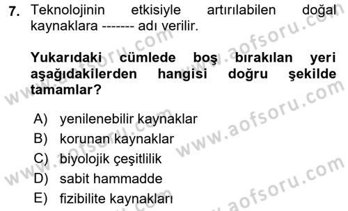 Dünya Ekonomisi Dersi 2019 - 2020 Yılı (Vize) Ara Sınav Soruları 7. Soru
