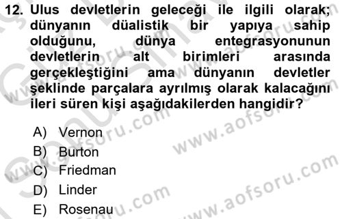 Dünya Ekonomisi Dersi 2019 - 2020 Yılı (Final) Dönem Sonu Sınav Soruları 12. Soru