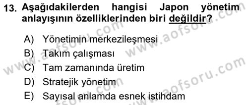 Dünya Ekonomisi Dersi 2019 - 2020 Yılı (Final) Dönem Sonu Sınav Soruları 13. Soru