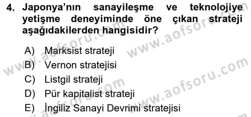 Dünya Ekonomisi Dersi 2019 - 2020 Yılı (Final) Dönem Sonu Sınav Soruları 4. Soru