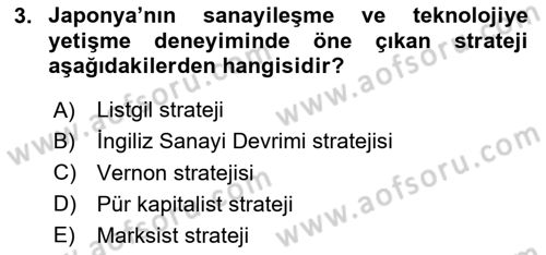 Dünya Ekonomisi Dersi 2020 - 2021 Yılı Yaz Okulu Sınav Soruları 3. Soru