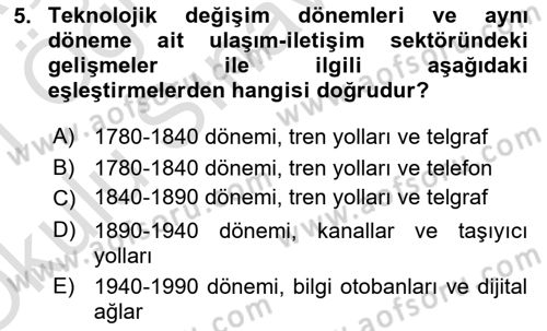 Dünya Ekonomisi Dersi 2020 - 2021 Yılı Yaz Okulu Sınav Soruları 5. Soru