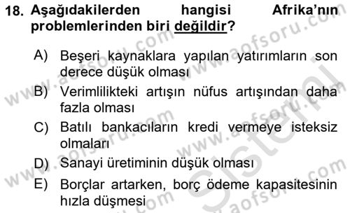 Dünya Ekonomisi Dersi 2021 - 2022 Yılı (Vize) Ara Sınav Soruları 18. Soru