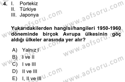 Dünya Ekonomisi Dersi Ara Sınavı Deneme Sınav Soruları 4. Soru