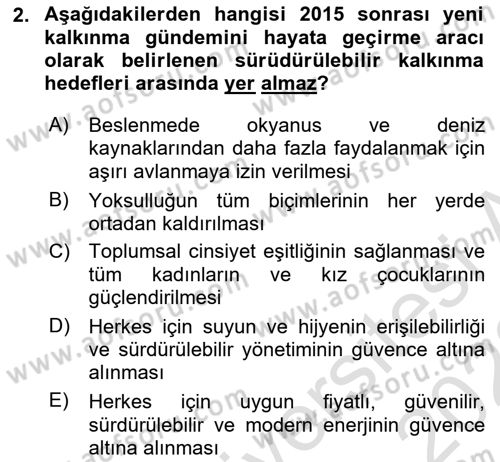 Dünya Ekonomisi Dersi 2021 - 2022 Yılı (Final) Dönem Sonu Sınav Soruları 2. Soru