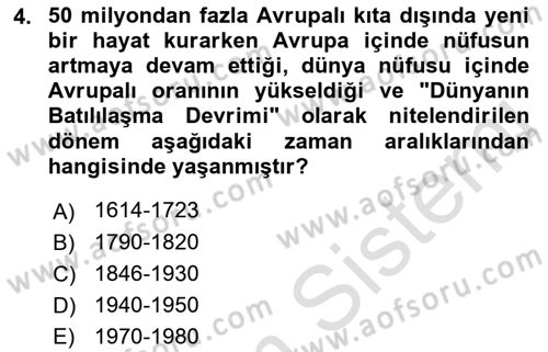 Dünya Ekonomisi Dersi 2021 - 2022 Yılı (Final) Dönem Sonu Sınav Soruları 4. Soru