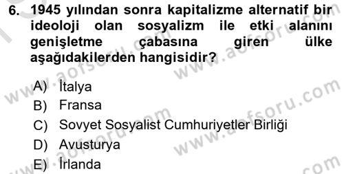 Dünya Ekonomisi Dersi 2021 - 2022 Yılı (Final) Dönem Sonu Sınav Soruları 6. Soru