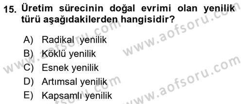 Dünya Ekonomisi Dersi Ara Sınavı Deneme Sınav Soruları 15. Soru