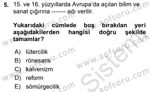 Dünya Ekonomisi Dersi Ara Sınavı Deneme Sınav Soruları 5. Soru