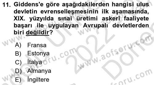 Dünya Ekonomisi Dersi 2022 - 2023 Yılı (Final) Dönem Sonu Sınav Soruları 11. Soru