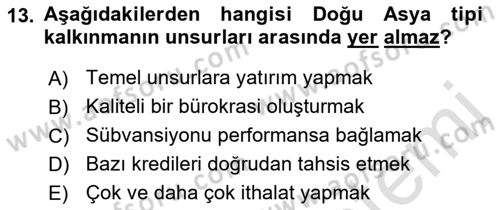 Dünya Ekonomisi Dersi 2022 - 2023 Yılı (Final) Dönem Sonu Sınav Soruları 13. Soru