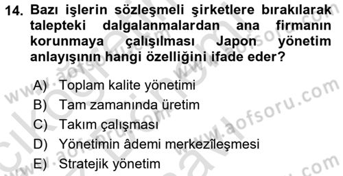 Dünya Ekonomisi Dersi 2022 - 2023 Yılı (Final) Dönem Sonu Sınav Soruları 14. Soru