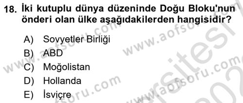 Dünya Ekonomisi Dersi 2022 - 2023 Yılı (Final) Dönem Sonu Sınav Soruları 18. Soru