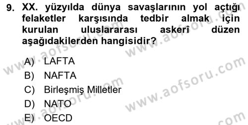 Dünya Ekonomisi Dersi 2022 - 2023 Yılı (Final) Dönem Sonu Sınav Soruları 9. Soru