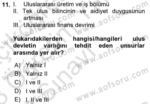 Dünya Ekonomisi Dersi 2022 - 2023 Yılı Yaz Okulu Sınav Soruları 11. Soru
