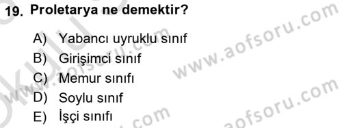 Dünya Ekonomisi Dersi 2022 - 2023 Yılı Yaz Okulu Sınav Soruları 19. Soru