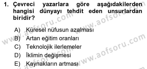 Dünya Ekonomisi Dersi Ara Sınavı Deneme Sınav Soruları 1. Soru