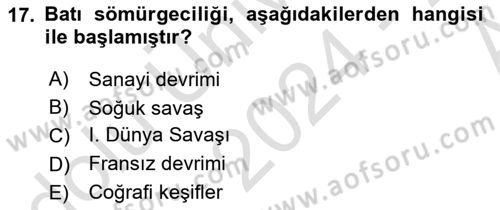 Dünya Ekonomisi Dersi Ara Sınavı Deneme Sınav Soruları 17. Soru