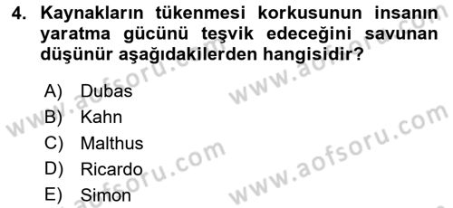Dünya Ekonomisi Dersi 2024 - 2025 Yılı (Vize) Ara Sınav Soruları 4. Soru