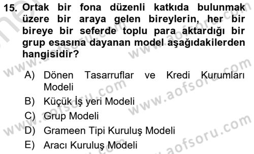 Dış Ticarette Girişimcilik Dersi 2021 - 2022 Yılı (Vize) Ara Sınav Soruları 15. Soru
