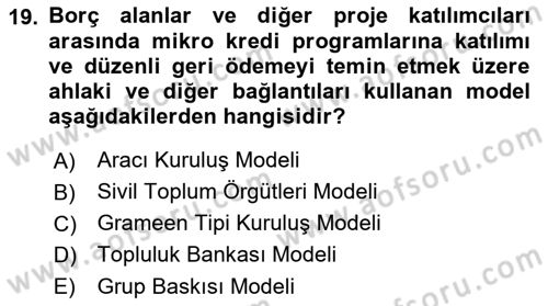 Dış Ticarette Girişimcilik Dersi 2021 - 2022 Yılı (Vize) Ara Sınav Soruları 19. Soru